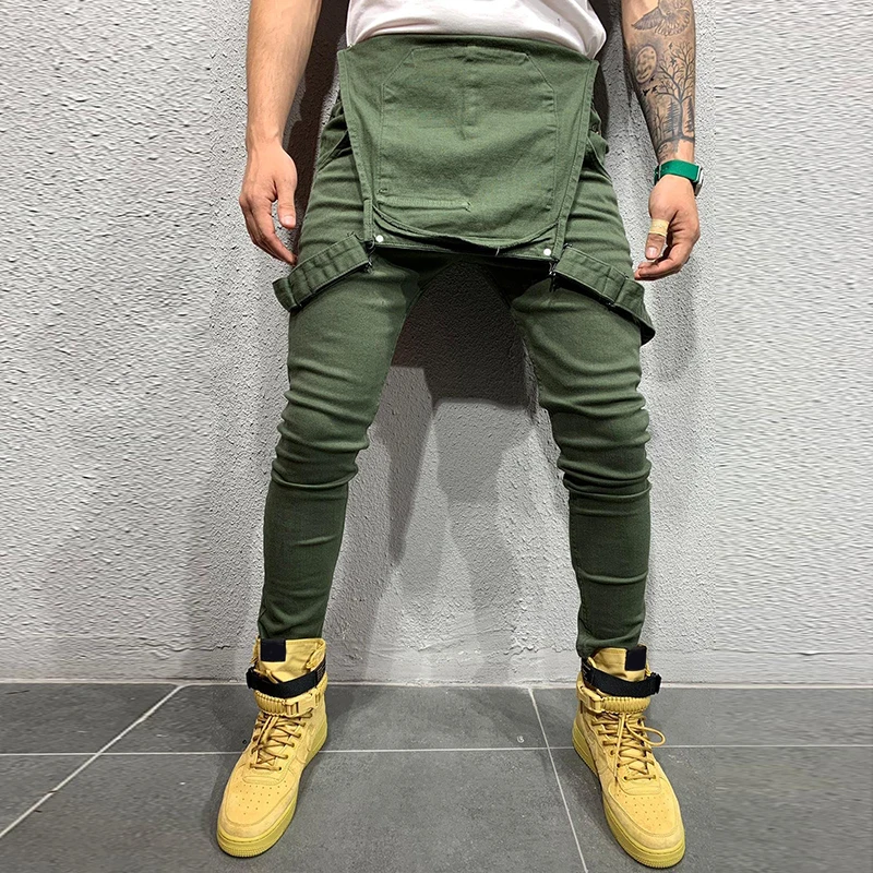 Spring Male Sleeveless Trousers Work Jumpsuit Men Pocket Overalls Pants Man Suspender Five Color Autumn Jumpsuit Casual 2019