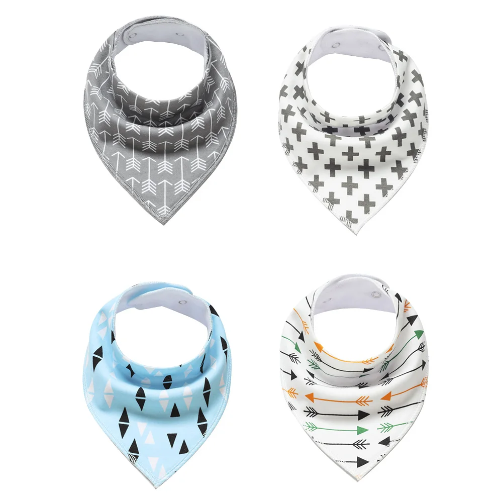 4 шт., легко Очищаемый треугольник, для кормления, портативный, моющийся, детский нагрудник, для младенцев, водонепроницаемый, мягкий, абсорбирующий, смесь хлопка, для еды, капель - Цвет: A