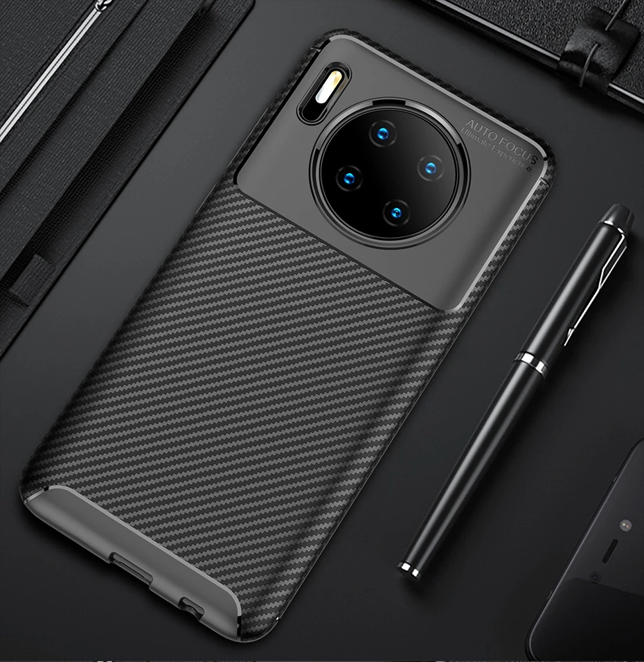 Для huawei mate 30 Чехол из углеродного волокна Полная защита Мягкая силиконовая задняя накладка чехла из ТПУ для huawei mate 30 Pro Чехол