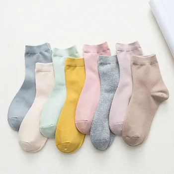 

5 Pairs of Women's Tube Socks Sweat-absorbent Simple Solid Color Cotton Casual Daily Shoe Sock