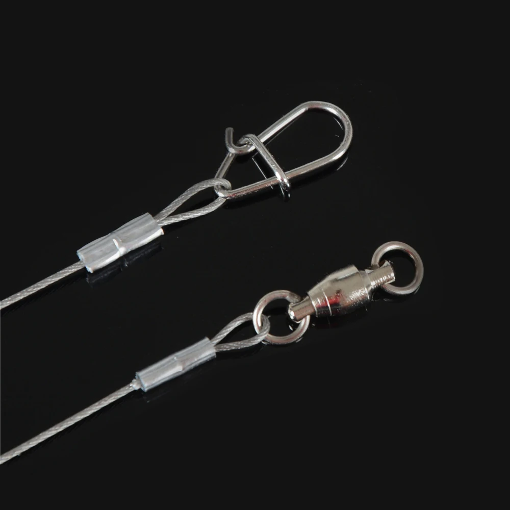 Fishing Line Fishing Tackle Fishing Leashes 5pcs/lot Steel Wire Leader with Swivel Anti-bite Fishing Line 15kg 30cm Fishing Accessory Olta Leadcore Leash
