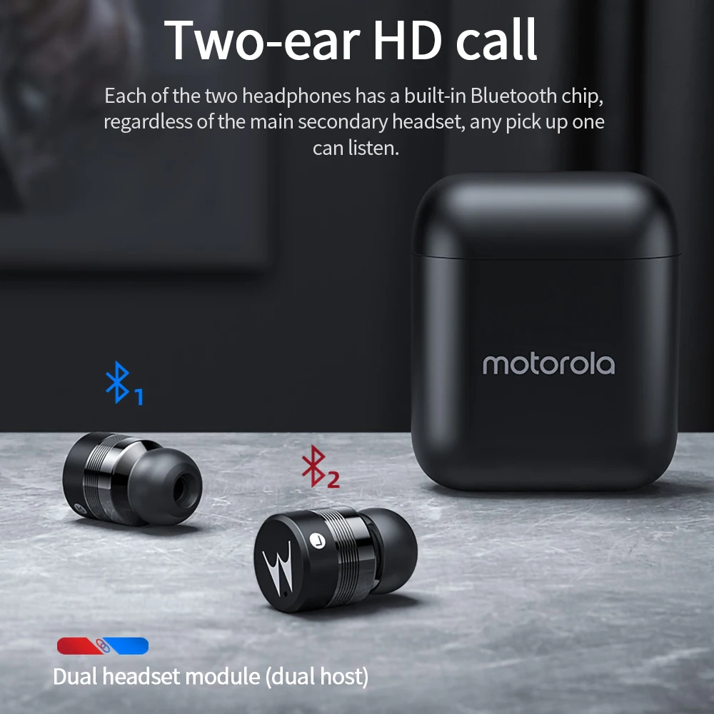 Беспроводные наушники Motorola Vervebuds 110 TWS Bluetooth 5 0 с шумоподавлением мини для звонков