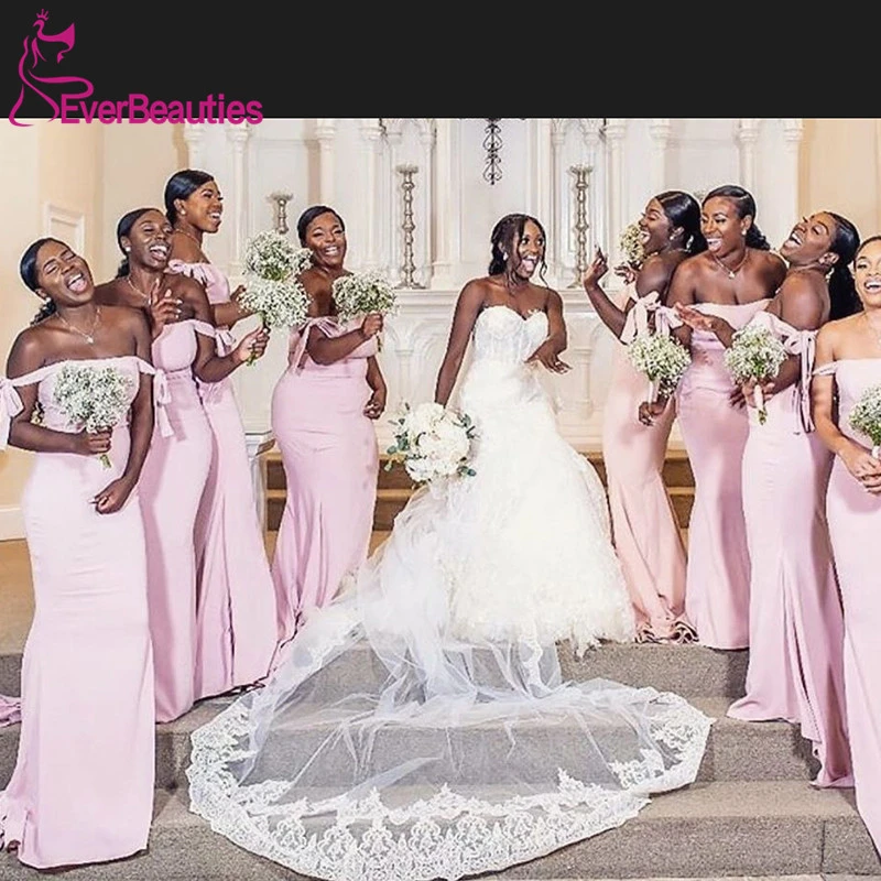 básico negro Cintura Vestidos De Dama De Honor De sirena rosa, vestido africano De invitados De  boda, Vestidos De hombros descubiertos De Dama De Honor 2020|Vestidos para  dama de honor| - AliExpress