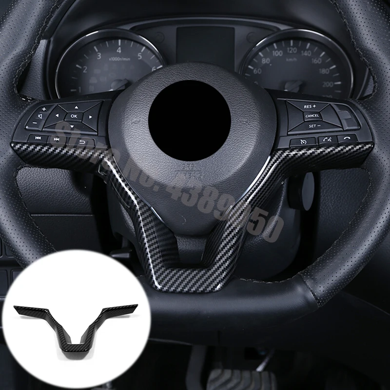 

ABS Chrome/Carbon fibre For Nissan Sentra 2020 2021 accessories Car Steering wheel Button frame Cover Trim Sticker Car styling