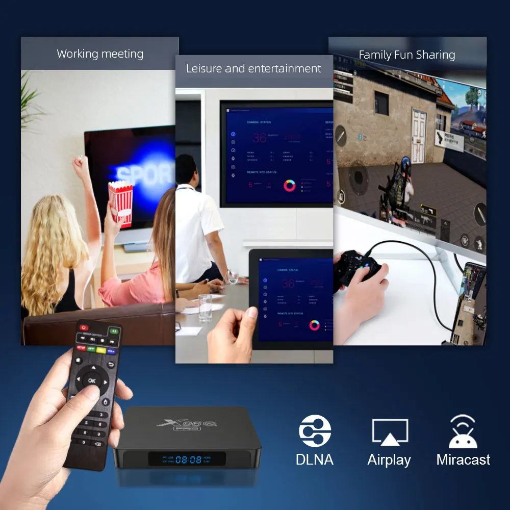 X96Q PRO Smart TV BOX Allwinner H313 Android 1.0 2GB RAM 16GB ROM Wifi 4K Media Player Googl Voice Assistant Set Top Box TVBOX