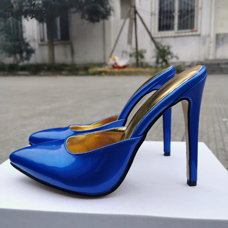 electric blue stilettos