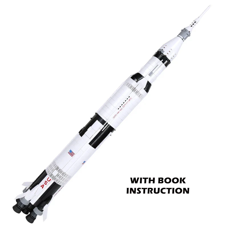 Новинка, высота 121 см, 3561 шт, Космический Аполлон, Сатурн-в, пупочная башня для 21309, подходят для конструкторных блоков, кирпичи, рождественские подарки - Цвет: Paper Instruction