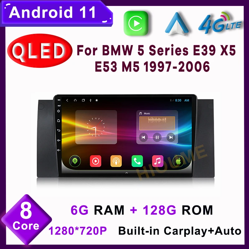 Android 11 6+128G Car Multimedia Player Stereo Receiver Radio for BMW 5 Series E39 X5 E53 with 4G LTE IPS DPS Carplay Auto |