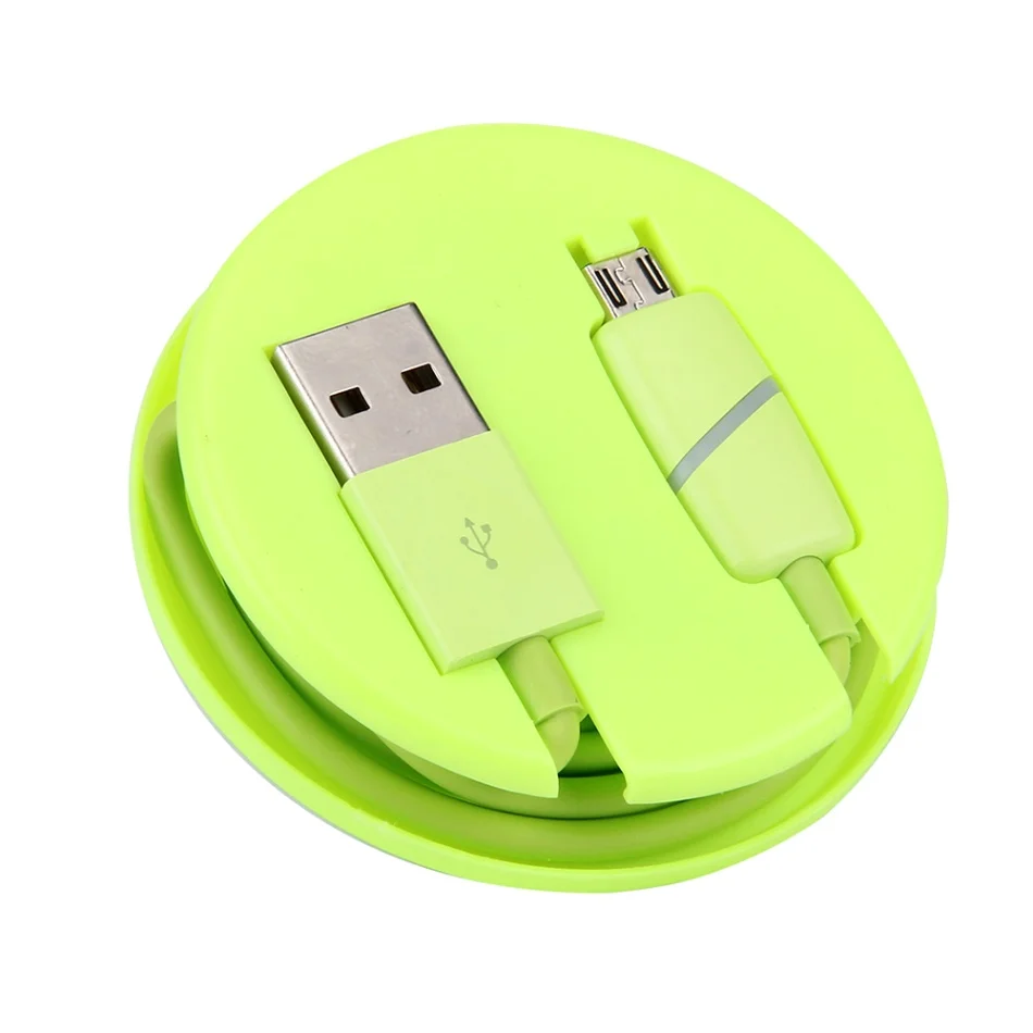 Микро-usb умный дыхательный светильник, кабель для передачи данных, прочный, не запутывается, микро USB кабель для зарядки для Android, samsung, Nokia, sony, huawei - Цвет: Green