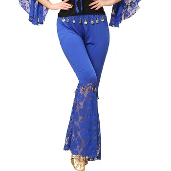 

Dance Costume Performance Belly Dance Pants Lace Training Flare Trousers