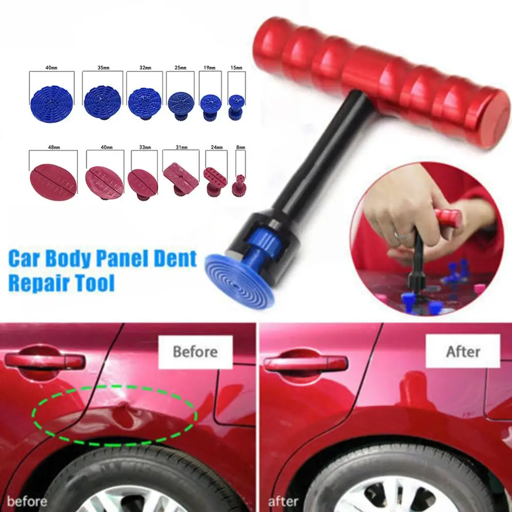 

T-Bar Auto Dent Repair Puller With 12/18 Pcs Glue Pads T Shape Slide Hammer High Quality Car Repair Tool For Car Dent Removing