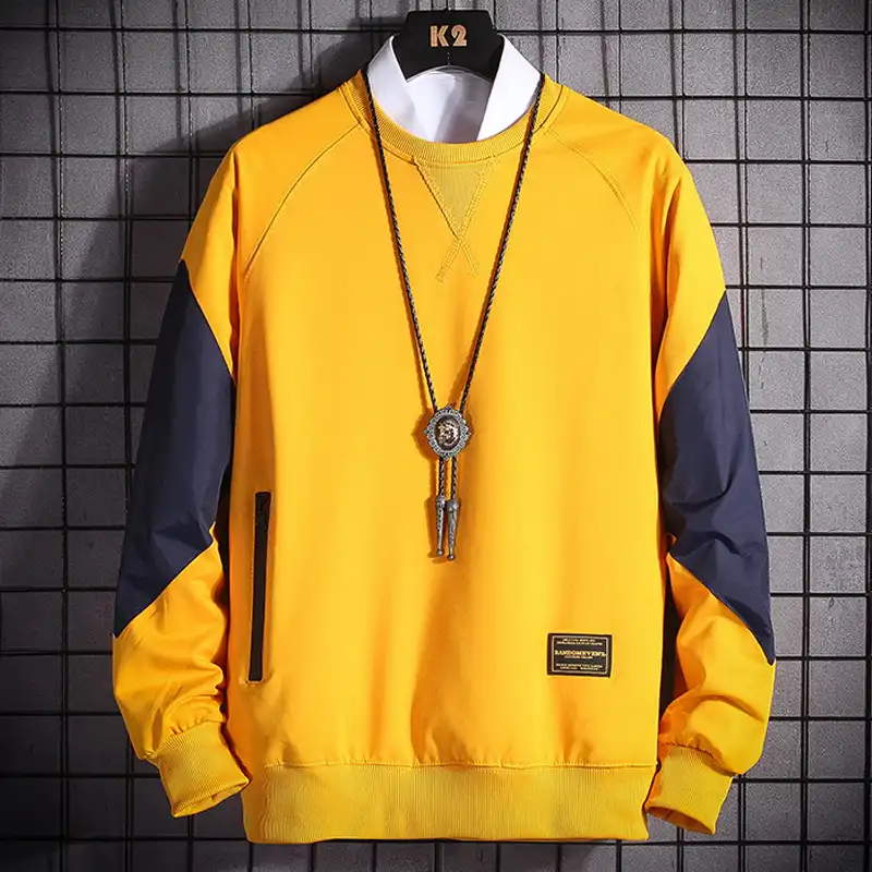 yellow sweatshirt outfit men