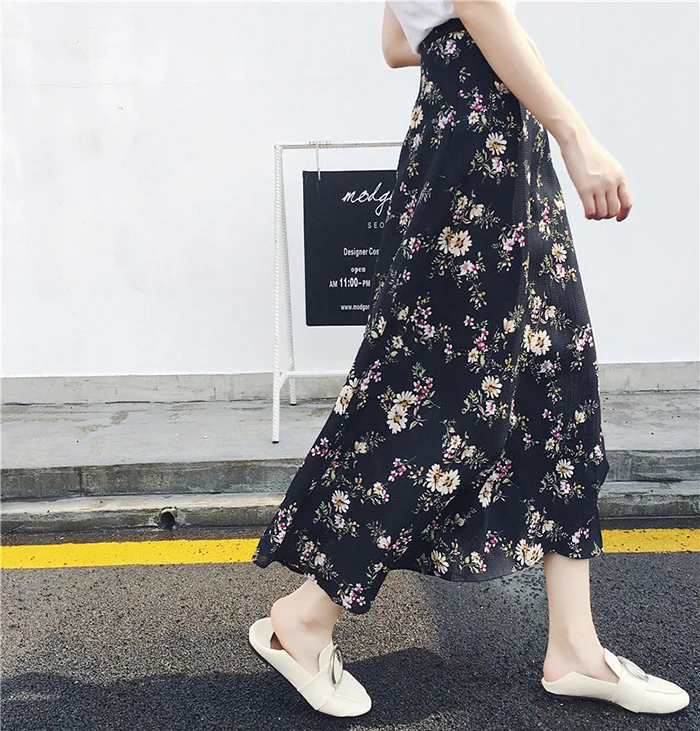 Женская юбка макси с принтом в стиле бохо, с высокой талией, летняя пляжная юбка для отдыха, Повседневная Женская юбка