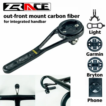 

ZRACE Carbon Fiber Bicycle Computer Out front Mount Holder for integrated handbar, iGPSPORT Garmin Bryton GoPro Mobile phone