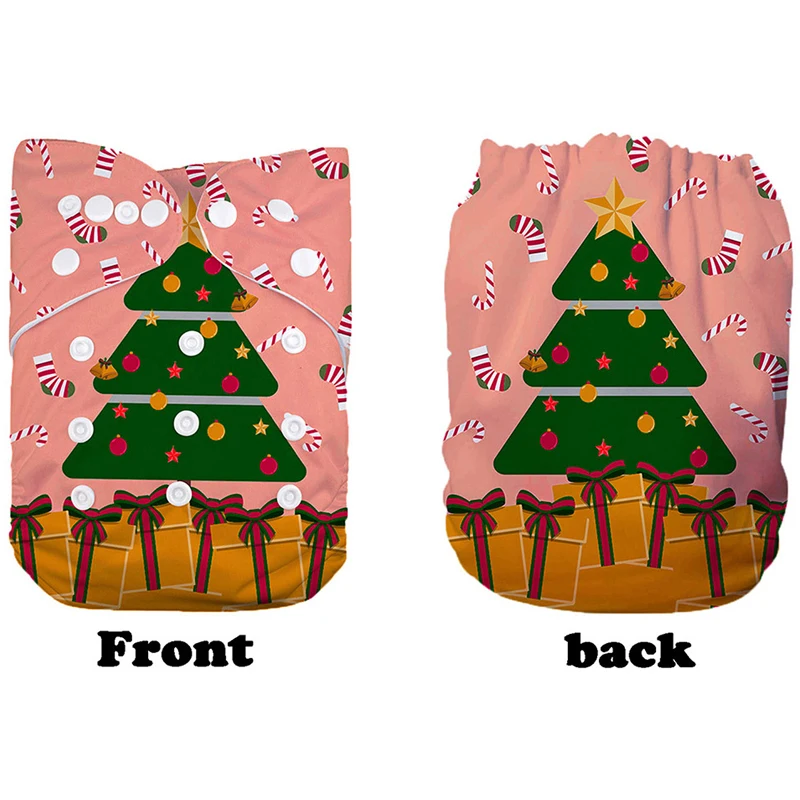 Многоразовые подгузники для малышей с рождественским узором цифровые