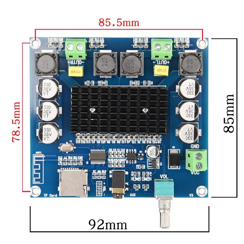 Adeeing XH A105 Bluetooth 5 0 TDA7498 цифровой усилитель плата 2x100 Вт стерео аудио модуль