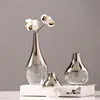 O.Roselif Brand Nordic Flower Glass Vase Creative Silver Gradient Dried Insert Desktop Terrarium Jewelry Decoration Plant Holder 1