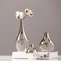 O.Roselif Brand Nordic Flower Glass Vase Creative Silver Gradient Dried Insert Desktop Terrarium Jewelry Decoration Plant Holder 1