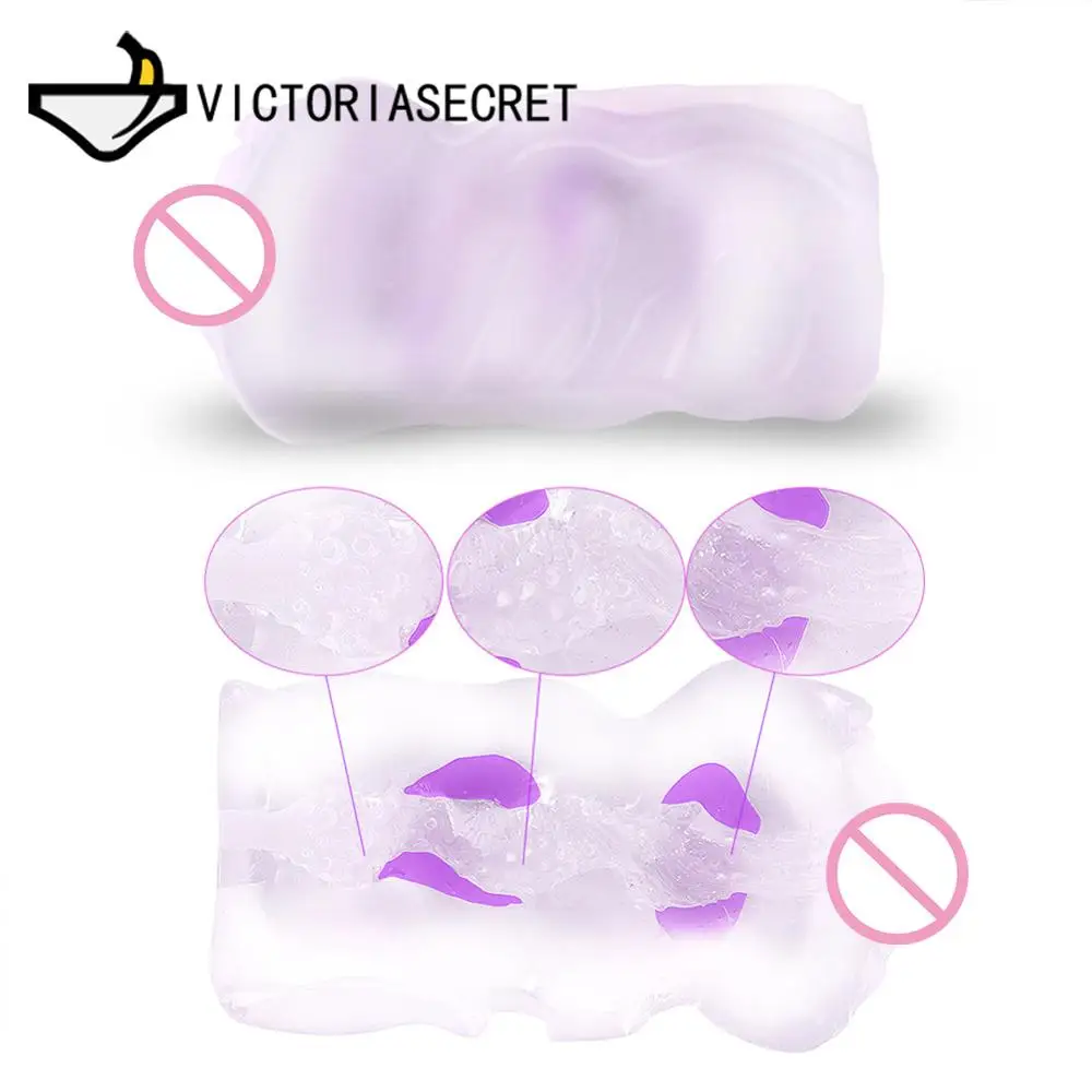 Soft Transparent silicone Sex Doll Male Masturbator 3D vagina Sex toys for men fake pussy licking Adult Toy Masturbating device
