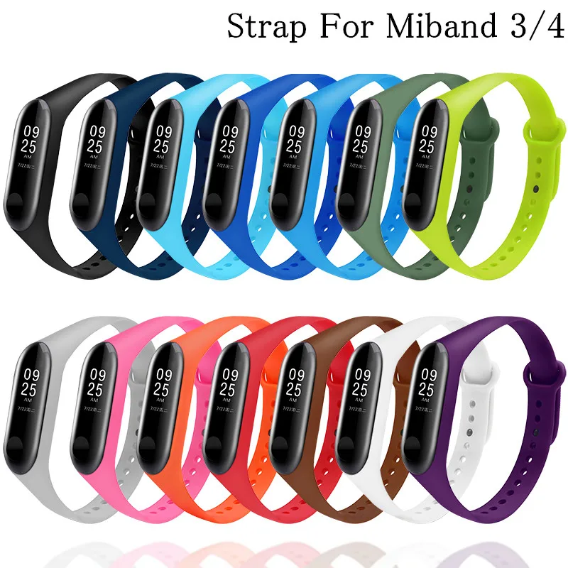 Ремешок силиконовый для Mi Band 3 4 спортивный сменный Браслет xiaomi mi band 3|Ремешки
