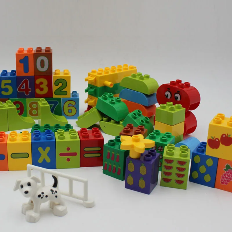 

50pcs Large particles Numbers Train Building Blocks Toy for Children Educational toys Compatible With