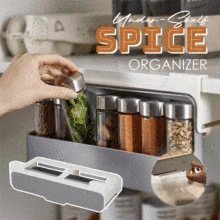 

1pcs Kitchen Storage Rack Under-Shelf Spice Organizer Self-Adhesive Under Desk Drawer Hidden Storage Makeup Self Holder