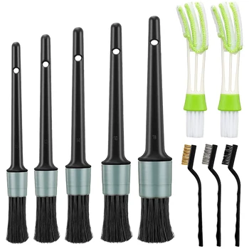 

Car Beauty Brush Set Wire Brush Detail Brush Car Air Conditioner Cleaning Brush Used to Clean Wheels and Rims 10