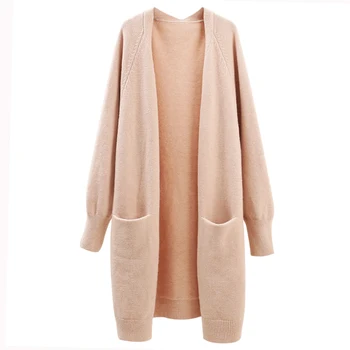 

long solid women sweaters 2019 autumn winter loose lantern sleeved office lady elegant all match outwear coat tops