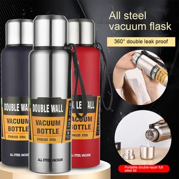 

500/750/1000/1500ml Russian Outdoor Thermos Bottle Portable Large Capacity Insulated Cup Military Style Vacuum Flask