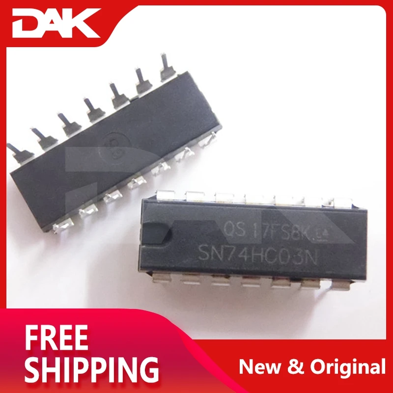 10 шт. SN74HC03N инвертирующий логический элемент схема и-не 4CH 2-INP 14DIP IC чип |