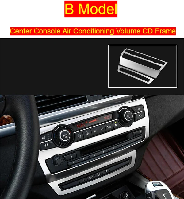 Автомобильный Стайлинг кнопки интерьера Панель рамка украшения крышки отделка наклейки для BMW x5 x6 e70 e71 Нержавеющая сталь Авто аксессуары - Название цвета: B Model Silver