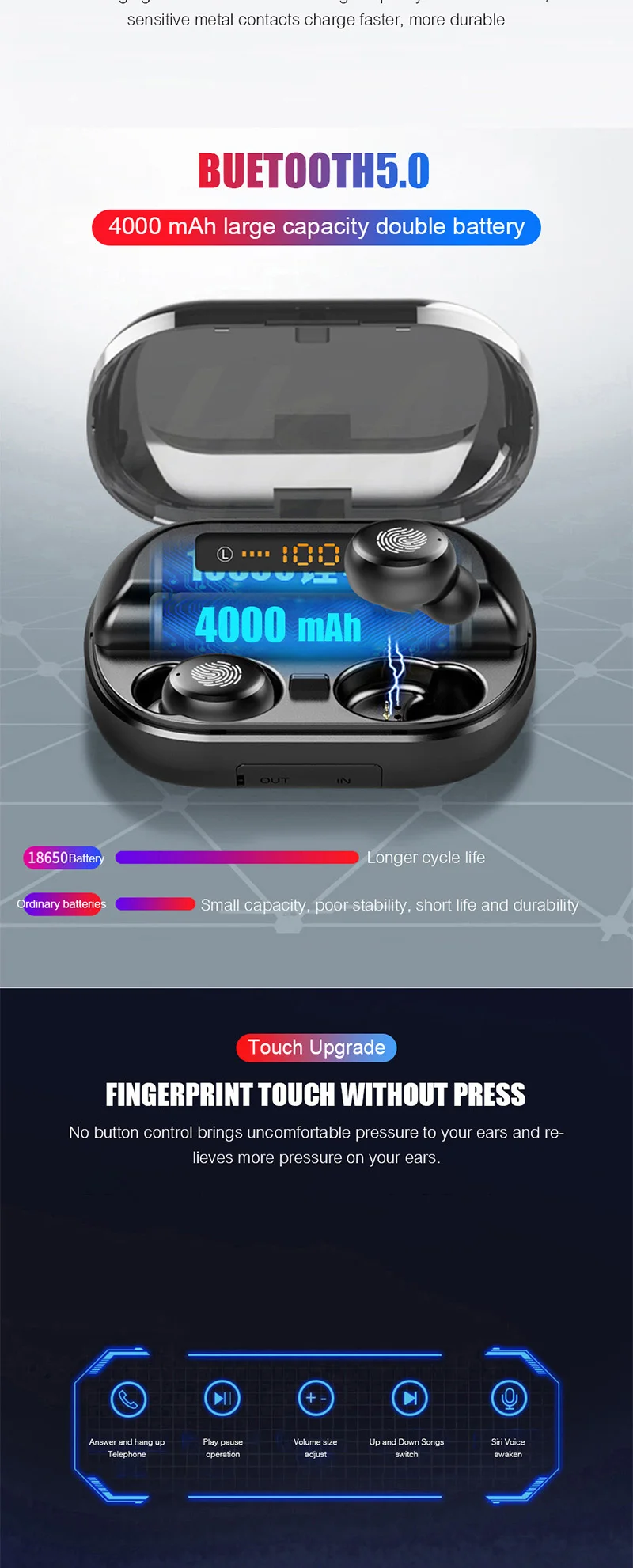 V11 TWS Bluetooth 5,0 наушники стерео беспроводные Earbus HIFI Звук спортивные наушники гарнитура с микрофоном для телефона