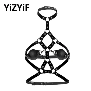 

Sexy Lingerie Harness Women Punk PU Leather Strappy Chest Harness Bra Adjustable Buckle Halter Body Waist Harness Belt Clubwear