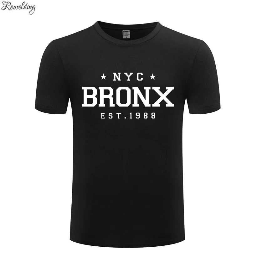 NYC Бронкс ЭСТ. Уличная халява мужских повседневных футболок с коротким рукавом