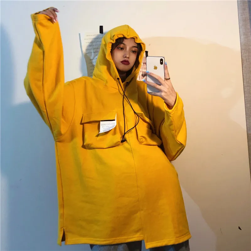 2019 Social Harajuku толстовки однотонные Топы с капюшоном Женская Толстовка зимнее
