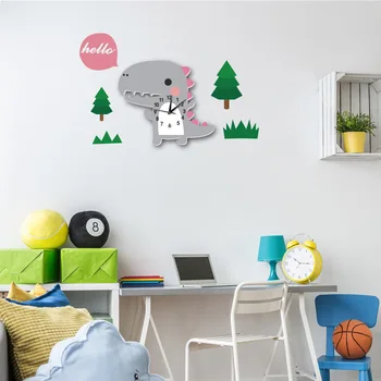 

Funlife Cartoon Dinosaur Kids Wall Clock,Lovely Animal For Kindergarten Children Room Living Room Study Room Stereo Mute Clock