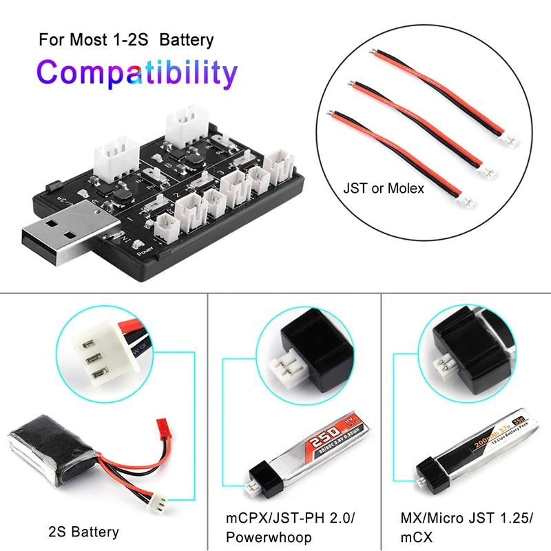 3,7 V 3,8 V 1S 2S LiPo LiHV литиевая батарея USB порт зарядное устройство зарядная плата для RC Игрушечная модель самолета Дрон