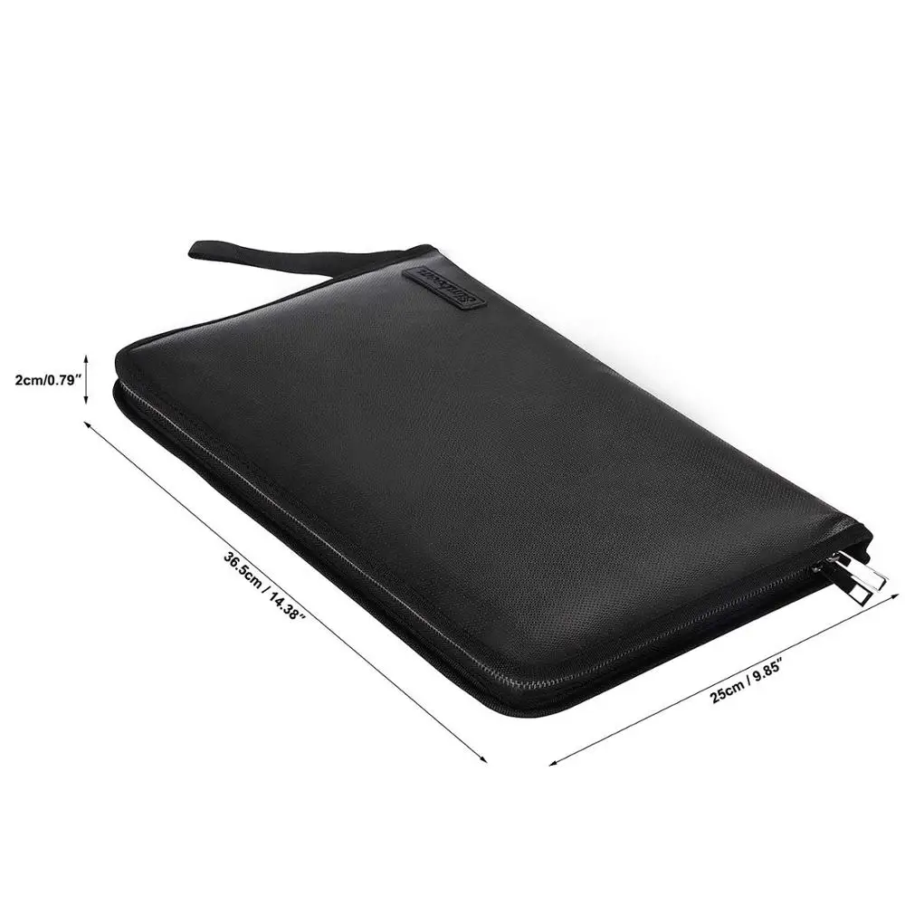 Tanie Ognioodporna wodoodporna aktówka A4 rozmiar Money Bill folder Bag 13 kieszenie na zamek błyskawiczny pokrowiec na dokumenty z powłoką silikonową