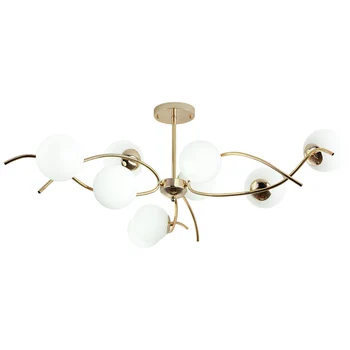 

Gold Chandeliers Light Fixtures Living Room Lamp Modern Kitchen Bedroom Home Decor Lighting Glass Lampshade Metal Luster E27