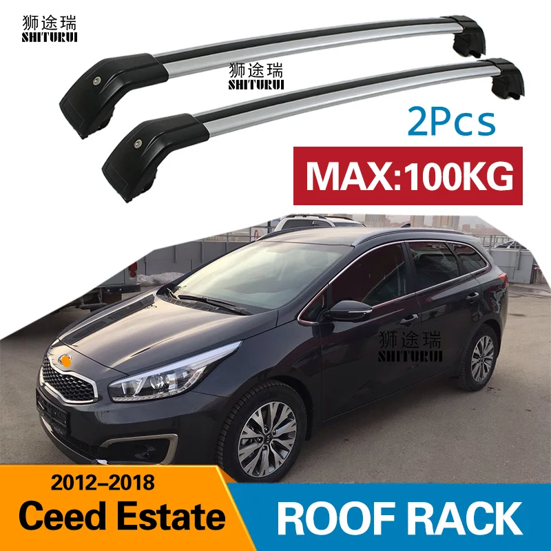 2 шт. бруски на крышу для Kia Ceed Sportswagon SW Estate 2012 2019 (JD) боковые из алюминиевого сплава