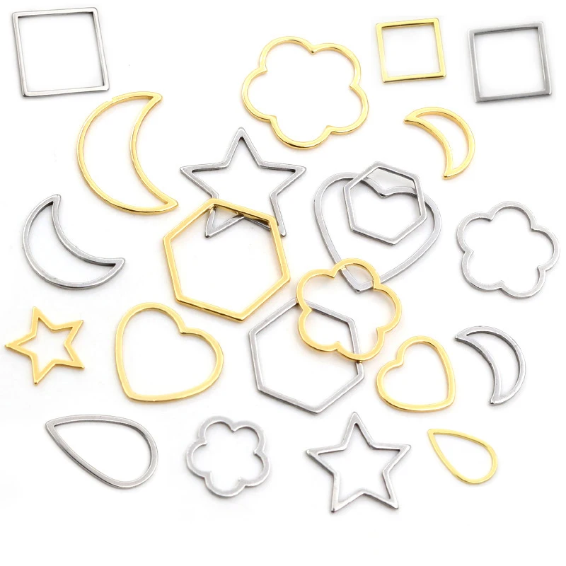 

20pcs 3-sizes Mixed Moon Star Heart Charms 316 Stainless Steel Gold Plated Pendant Charms DIY Jewelry Necklace Findings Supplies