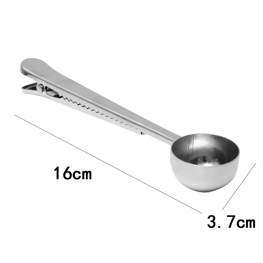 Новые 1 шт. Многофункциональные кухонные принадлежности ложка для кофе с зажим из нержавеющей стали чай кофе мерная чашка ложка для кофе ложка