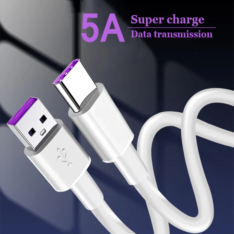 Быстрая зарядка 5A кабель с разъемом USB Type-C для Samsung S20 S9 S8 Xiaomi Huawei P30 Pro мобильный