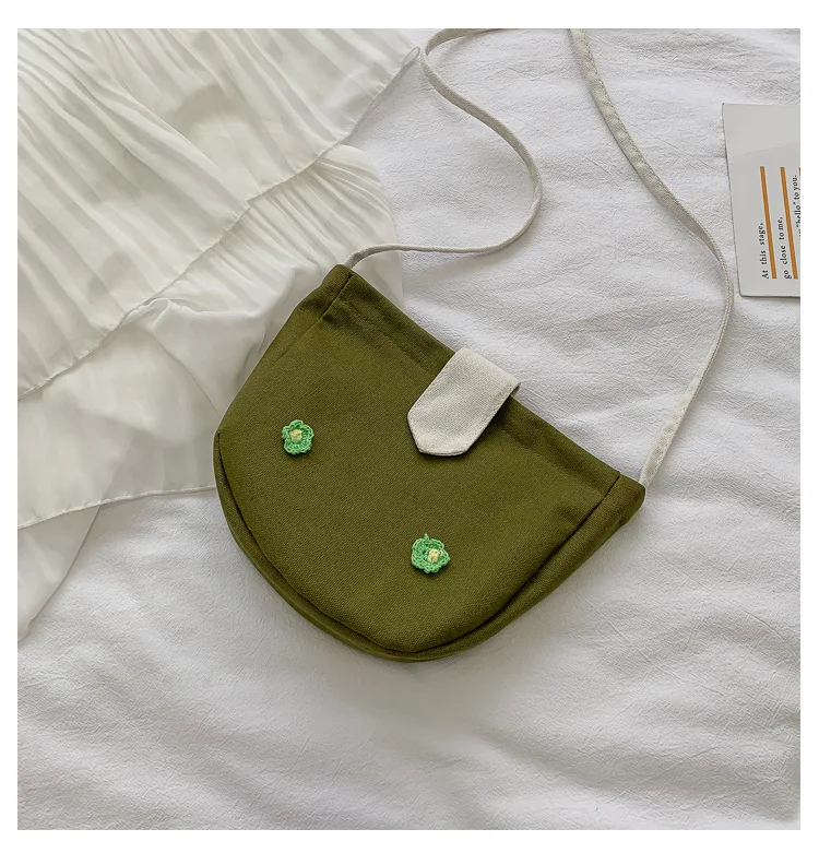 Micro for Women’s Canvas Handbag New Style Women's Messenger Bag Versatile Japanese Style Leisure Bag WOMEN'S Bag Flower Backpac