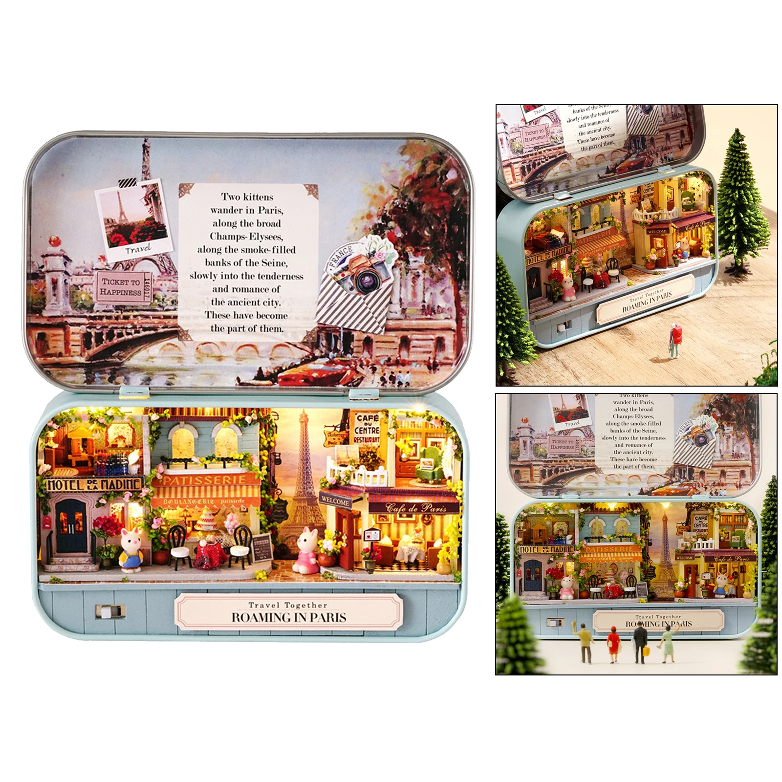 3D DIY Dollhouse Miniature Doll House Kit Box Theatre Kids Toy Gift Home Decor Figurines & Miniatures Assembled Puzzles Toys