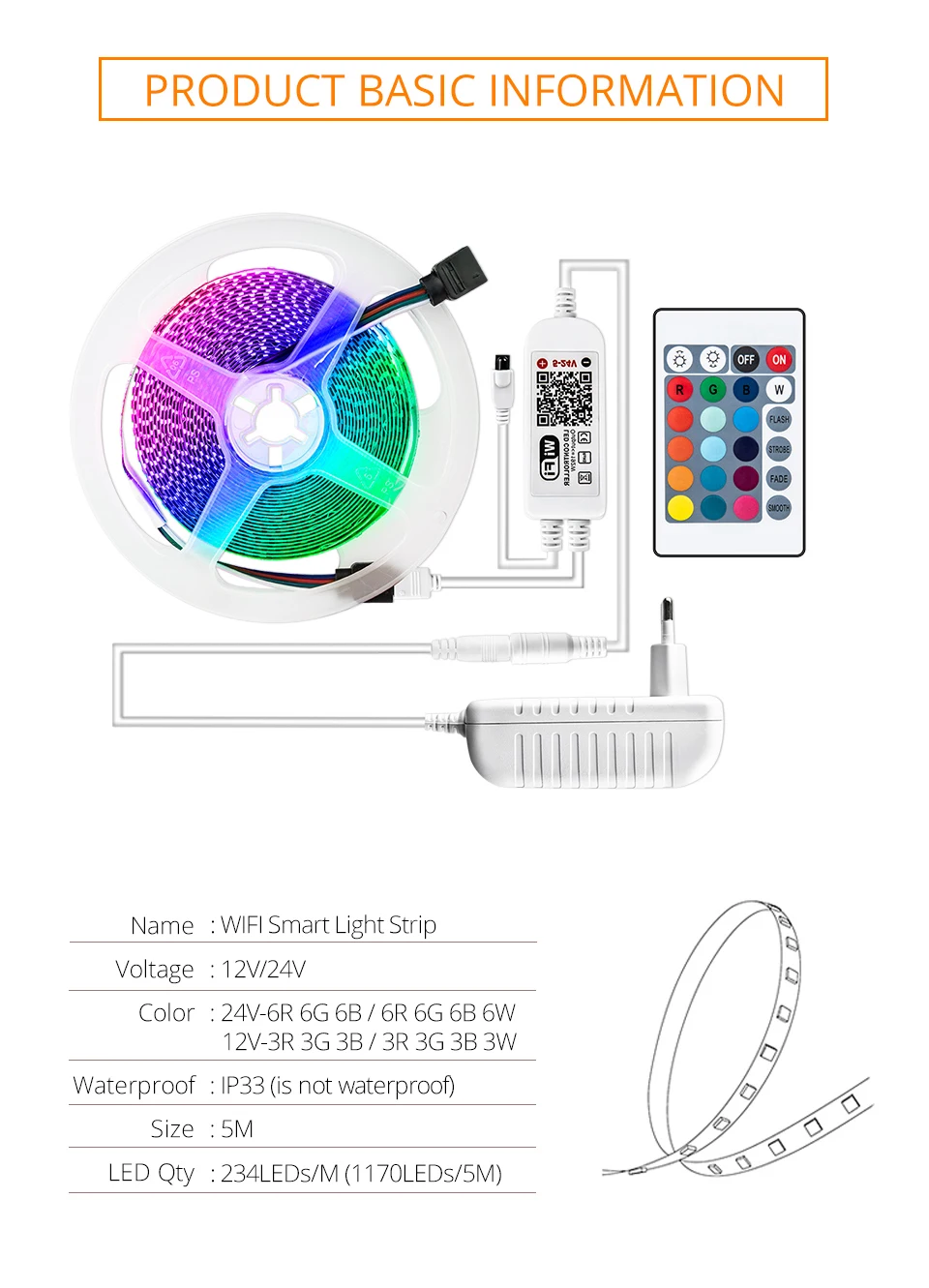 Wifi RGB светодиодная лента SMD2835 Светодиодная лента 234 светодиодный/с Диодная гибкая лента управление приложением работа с Alex Google Assistant