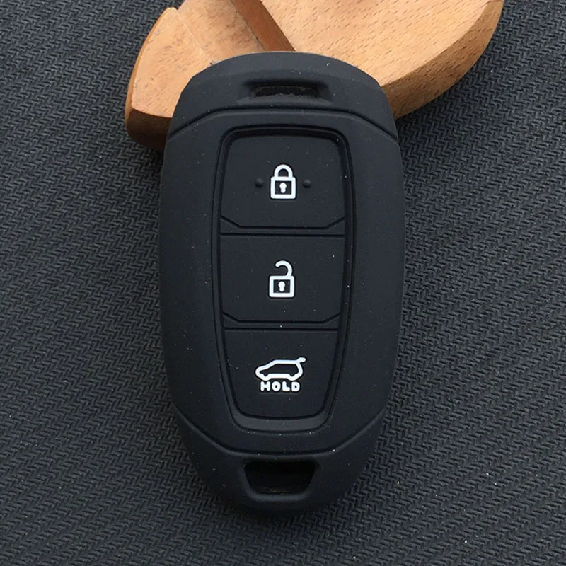 Premium Silicone Car Key Cover for Hyundai - 3-Button Protection Shell