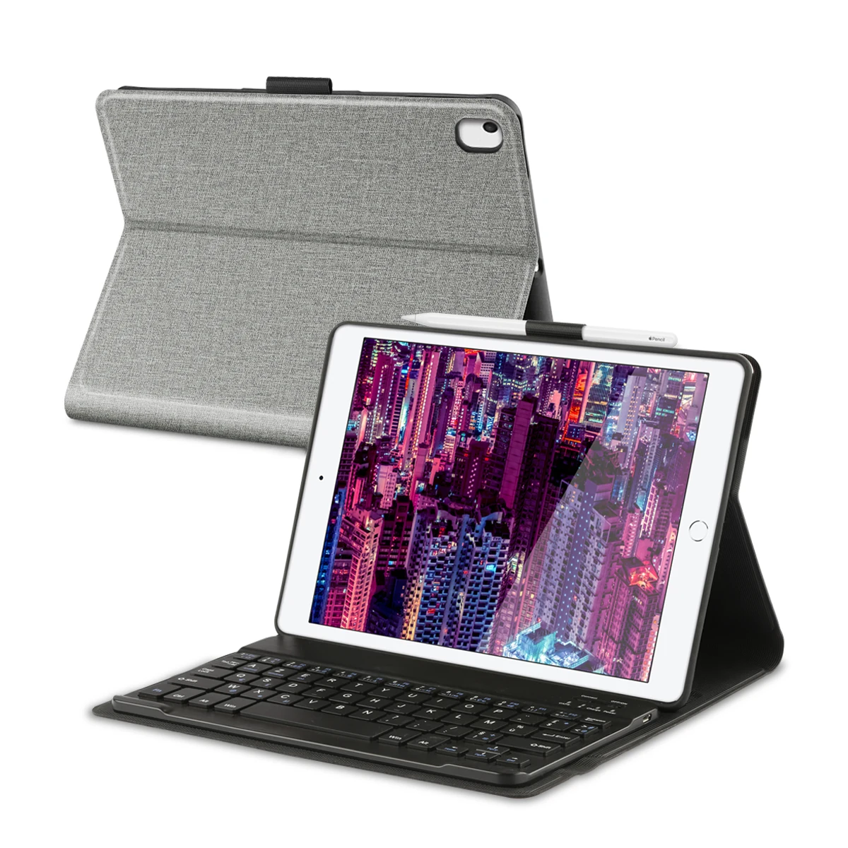 Gray Color Складной чехол-клавиатура для iPad 10,2 7th Gen для iPad Air 3rd Gen Smart Cover для iPad Pro 10," AZERTY QWERTY Keyboard - Цвет: Gray Color