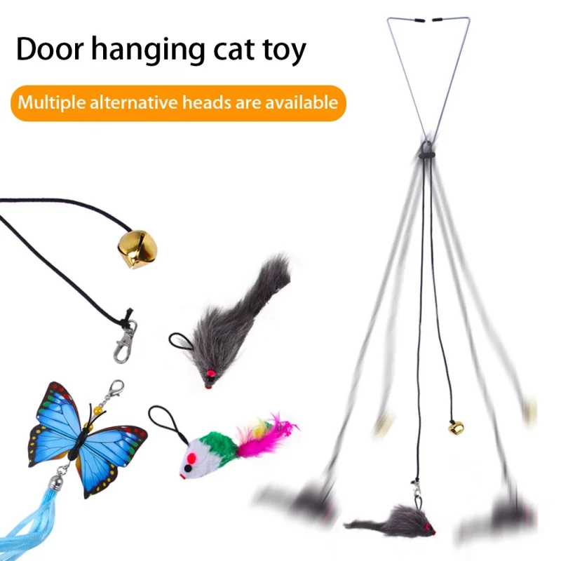 1.8m Bouncing Plush Mouse Cat Interactive Toy Hanging Door Cat Scratch