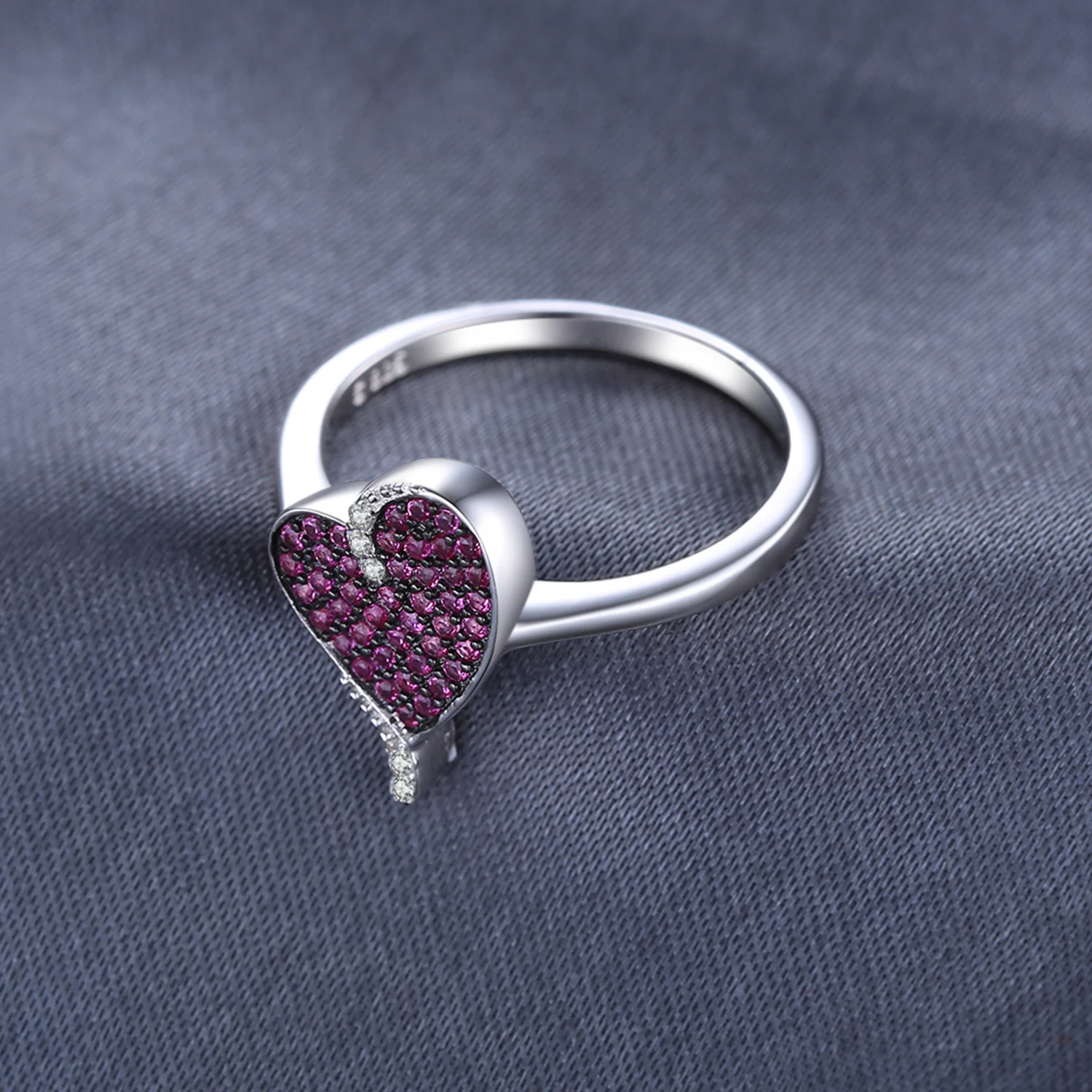 Jewelrypalace сердце 0.3ct СОЗДАН RUBY Проложить Кольцо стерлингового серебра 925 стерлингового серебра 925 Новинка Speical Для wmen